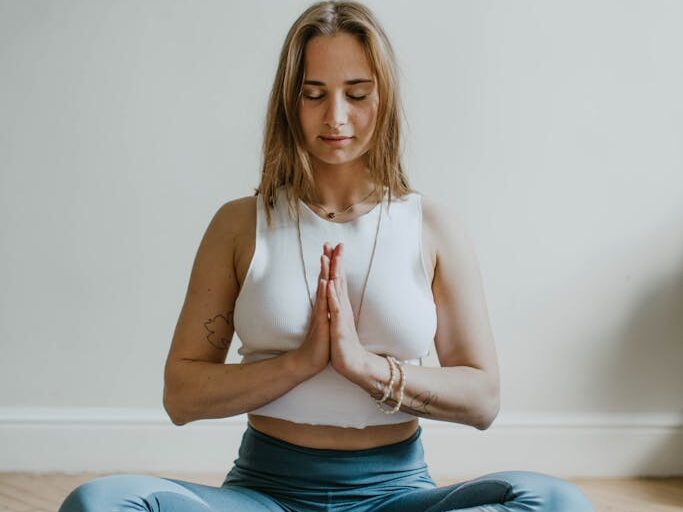 Woman Doing Yoga Inside A Room